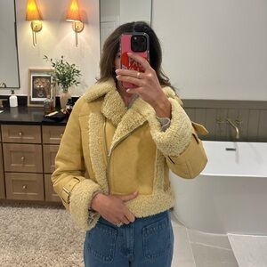 Apparis Yellow Shearling Jacket
